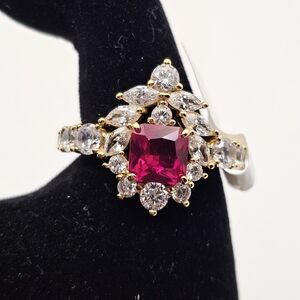 NEW Bomb Party "Perfectly Polished Love & Grace" July Bday Ring Sz 11 Ruby Gold